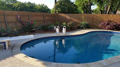 The pool showing diving board